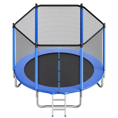 Trampoline D'extérieur Rond-Duoku-244 X 244 Cm-Avec Filet De Sécurité Et Acier Résistant À La Rouille-Charge De 120 Kg