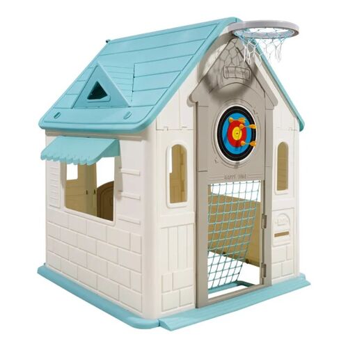 Maisonnette Pour Enfants 5 En 1-Duoku-Maison De Jeu Extérieur Pour Tout-Petits Dès 2 Ans-Avec Jeux De Simulation-Basket-Ball Etc