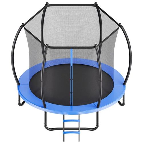 Trampoline D'extérieur-Duoku-244 X 244 Cm-Résistante À La Rouille-Filet De Sécurité Et Coussin Epais-Charge De 120 Kg