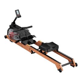 Rameur À Eau-Duoku-Résistance Ajustable Sur 6 Niveaux-Structure Pliable En Bois-Réservoir De 14 L-Capacité Maximale De 158 Kg