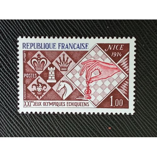 Timbre France Y T 1800 Xxie Jeux Olympiques D'Échecs À Nice 1974 (041209 )