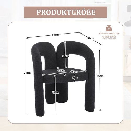 Fauteuil ergonomique haut de gamme revêtement teddy exclusif design unique soutien dorsal confort maximal noir