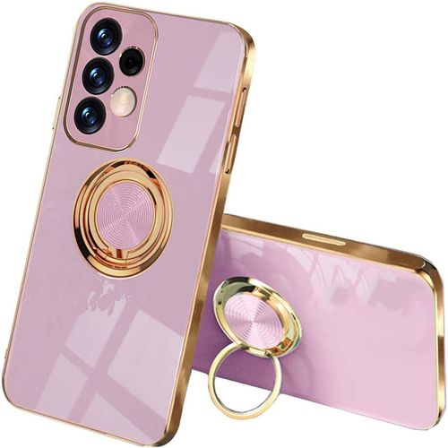 TRAHOO-Mode Coque pour Samsung Galaxy A53 5G, Très Mince Conception de Galvanoplastie Antichoc Housse avec Anneau Béquille, Souple TPU Silicone Élégant Étui.Violet