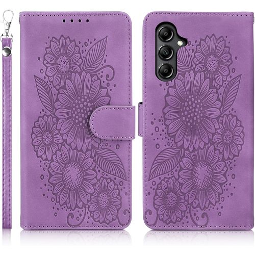 TRAHOO-Coque pour Galaxy A15 4G/5G Étui de Protection [Fermeture Magnétique] [Pochette de Portefeuille] [Etui à Rabat] Housse Premium en Cuir PU Portefeuille Samsung Galaxy A15 4G/5G Violet