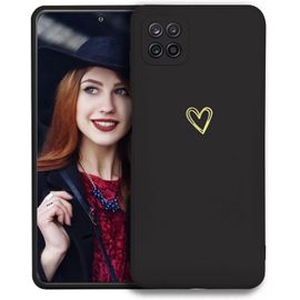 TRAHOO-Coque pour Samsung Galaxy Note 10 Lite/A81/M60S Étui, Mince Souple Silicone Coque Antichoc Housse, Anti-Rayures Bumper Housse TPU Téléphone Case Cover avec Motif Coeur Noir