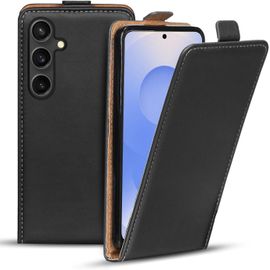 TRAHOO-Étui de protection à rabat pour Samsung Galaxy S25 - Étui de protection à rabat vertical - Noir