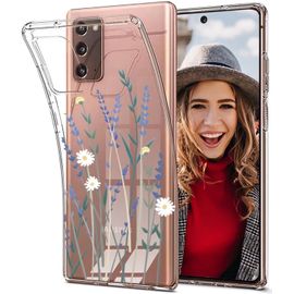 TRAHOO-Coque pour Samsung Galaxy Note 20 / Note 20 5G Etui, Transparent Souple Silicone Antichoc Housse, 1.5 mm d'épaisseur Absorption Chocs Case [Pas Jaunâtre] [Antidérapant] Lavande