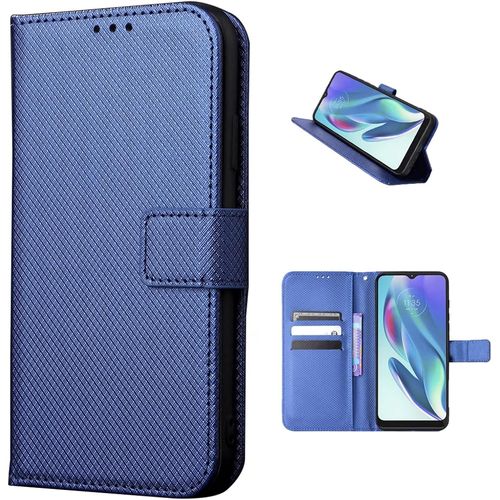 TRAHOO-Samsung Galaxy A15,Étui de téléphone Portefeuille à Fente Carte à Motif Diamant doré magnétique avec lanière, étui de téléphone à Rabat pour Samsung Galaxy A15-Bleu