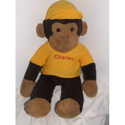 GRAND SINGE ANCIEN VINTAGE CHARLEY MARRON JAUNE CASQUETTE 85 cm