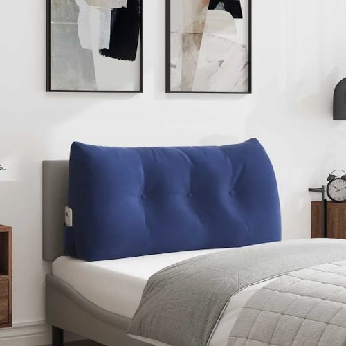 Vidaxl Coussin De Dos Bleu Police 100 X 24 X 50 Cm Velours
