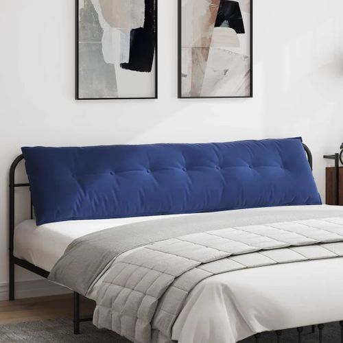 Vidaxl Coussin De Dos Bleu Police 200 X 50 Cm Tissu En Velours Côtelé