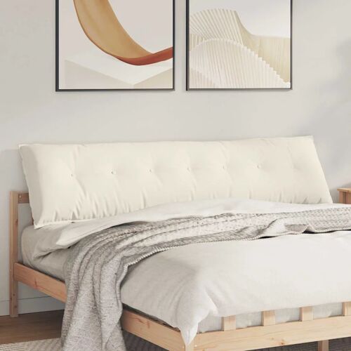 Vidaxl Coussin De Dos Crème 200 X 50 Cm Tissu En Velours Côtelé