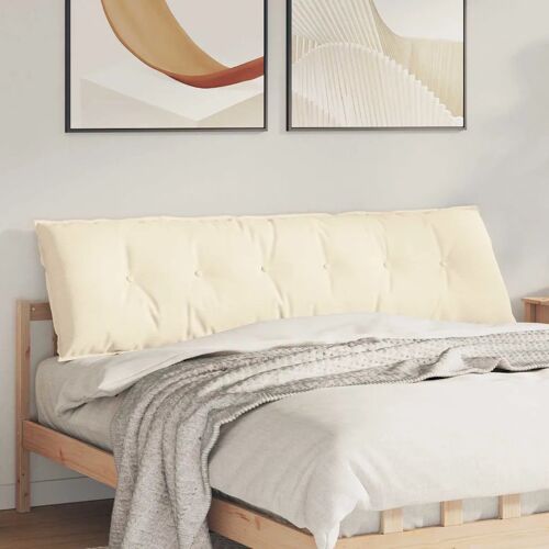 Vidaxl Coussin De Dos Crème 180 X 50 Cm Tissu En Velours Côtelé