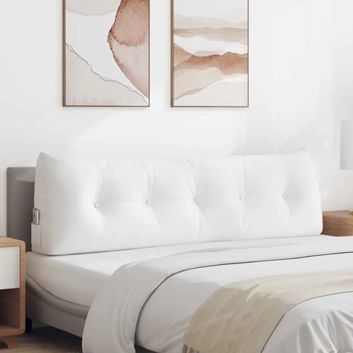 Vidaxl Coussin De Dos Blanc 160 X 24 X 50 Cm Tissu