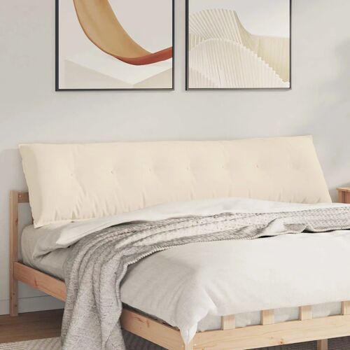 Vidaxl Coussin De Dos Beige 200 X 50 Cm Tissu En Microfibre