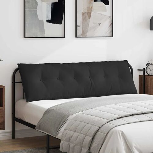 Vidaxl Coussin De Dos Noir 160 X 50 Cm Tissu En Microfibre