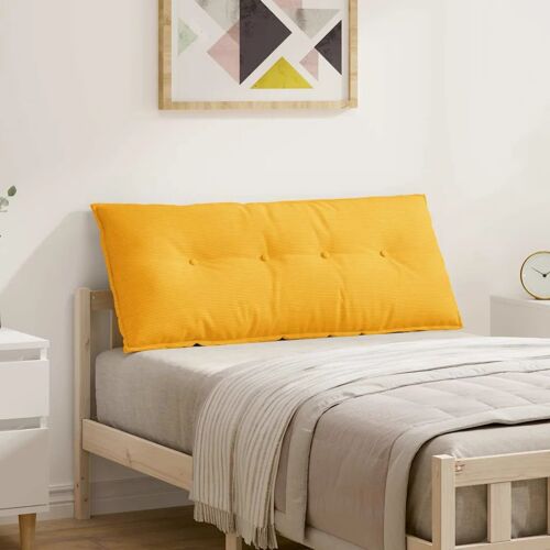 Vidaxl Coussin De Dos Jaune Clair 120 X 50 Cm Tissu En Velours Côtelé