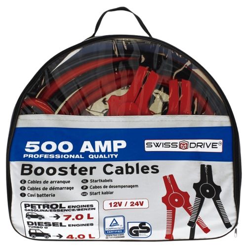 Câbles De Démarrage 500a 4.5mètres ¿ Pinces Renforcées, Section 38mm², Démarrage Facile Pour Véhicules Essence Jusqu¿À 7.0l 7000cc Ou Diesel 4.0l 5000cc, Avec Sac De Transport