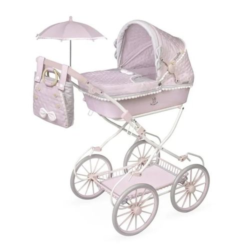 Poussette de poupées pliable - DE CUEVAS TOYS - Sophie - Rose - 81x80x42 cm - Guidon réglable - Structure pliable