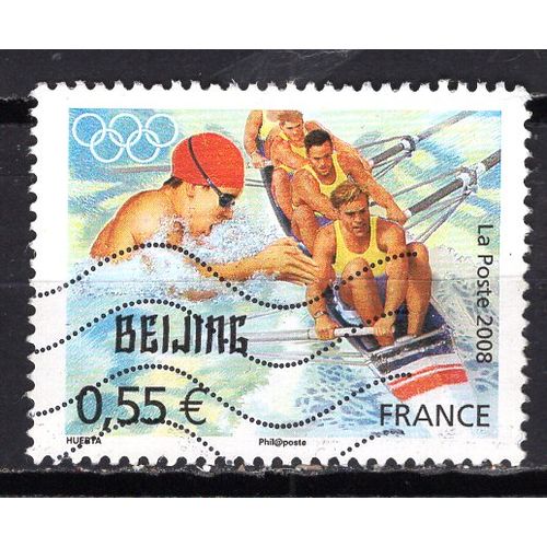 France 2008 Jeux Olympiques De Pekin Natation Et Aviron Yvert N° 4224 Oblitere