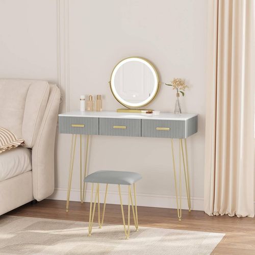 Woltu W0ETT0152 coiffeuse et ensemble de coiffeuses pour chambre à coucher