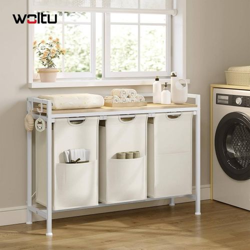 Woltu W0ITT6020 étagères Mural Bois Blanc