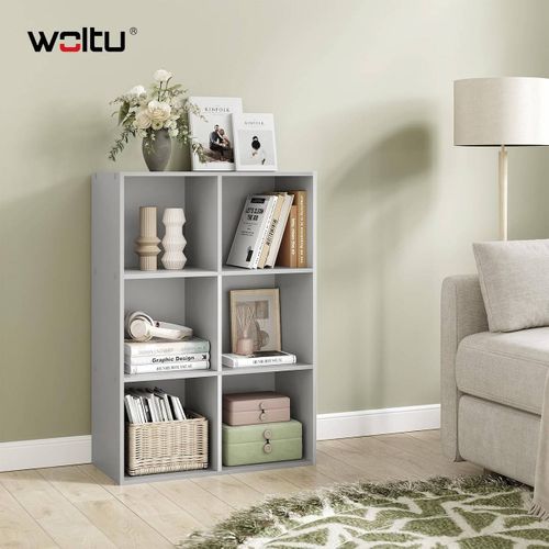 Woltu W0ATT0933 étagères Mural Bois Gris