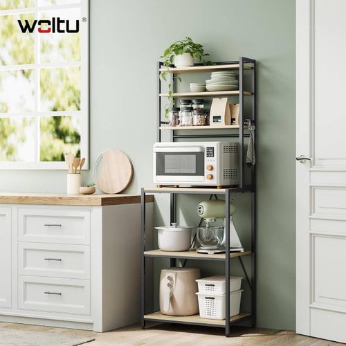 Woltu W0ITT2143 étagères Bois Bois, Noir