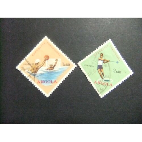 63 Angola 1962 / Deportes Water-Polo Lanzamiento Se Martillo / Yvert 438 + 439 Fu