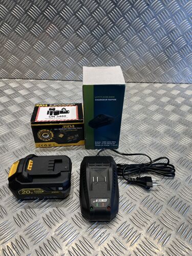 Batterie 20v - 4Ah Rida ly777 et chargeur pour outils Silex Schneider Rida Meterk Liangye electro portatif perceuse scie agrafeuse visseuse pistolet colle gonfleur tronçonneuse souffleur ...