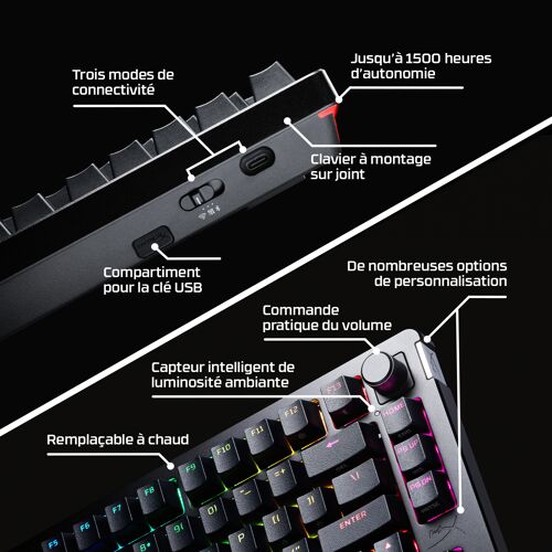 HyperX Alloy Rise 75 sans fil - Clavier gamer