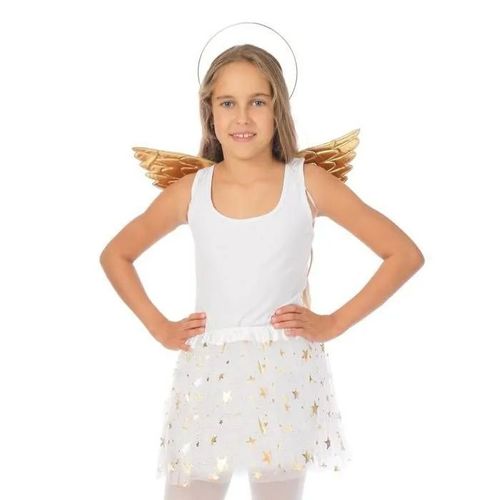 Set Tutu Ange Enfant - Déguisement Fille Avec Jupe En Tulle Et Accessoires - Tenue Noël, Spectacles