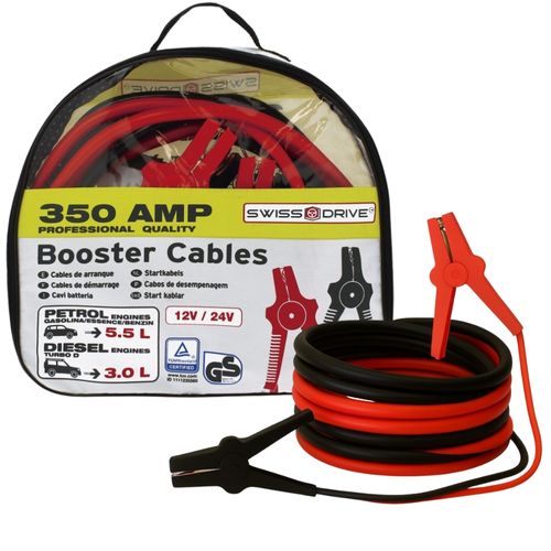 Câbles De Démarrage 350a 3,5 M ¿ Section 29 Mm² ¿ Pinces Renforcées ¿ Essence 5.5l / Diesel 3.0l ¿ Sac Inclus