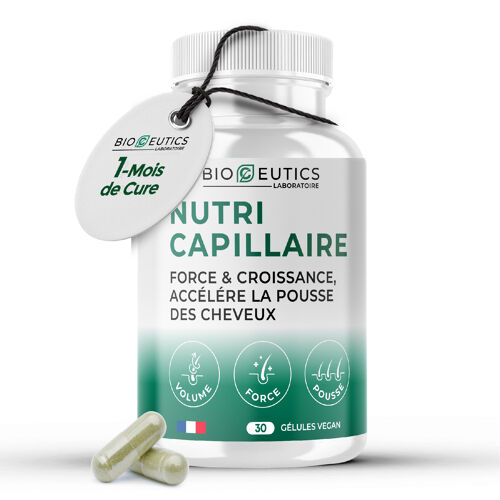 Bioceutics - Complément Alimentaire Cheveux Pousse Rapide - Accélérateur Anagai Nu, Biotine &amp; Roquette - Volume &amp; Densité - Fabriqué En France - Cure 1 Mois (30 Gélules) 