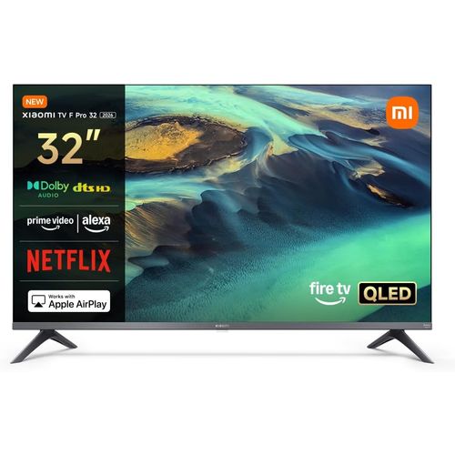 XIAOMI TV F Pro 32, 81 cm (32 Pouces), QLED, Smart TV, Fire OS7, Contrôle Vocal Alexa, Dolby Audio, DTS Virtual:X, DTS-HD, Compatible avec Apple AirPlay