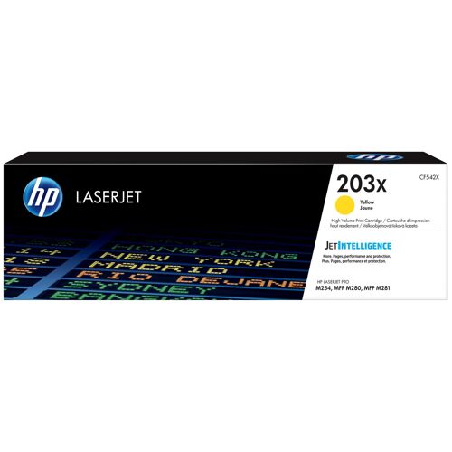 HP LaserJet Cartouche de toner grande capacité jaune authentique 203X