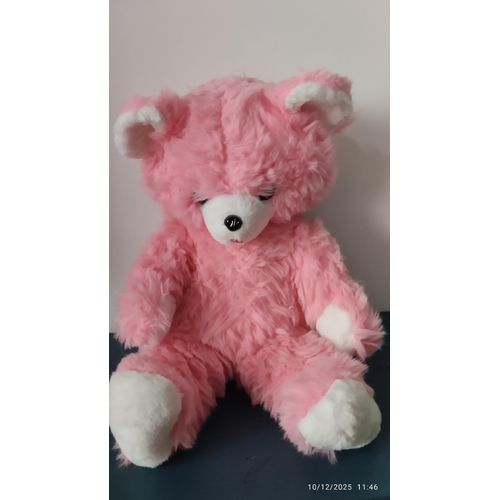 vintage grande peluche ours rose Tieno Made in France