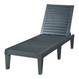 Chaise Longue De Jardin 172 X 58 X 74 Cm Noir Structuré Helloshop26 03_0009206