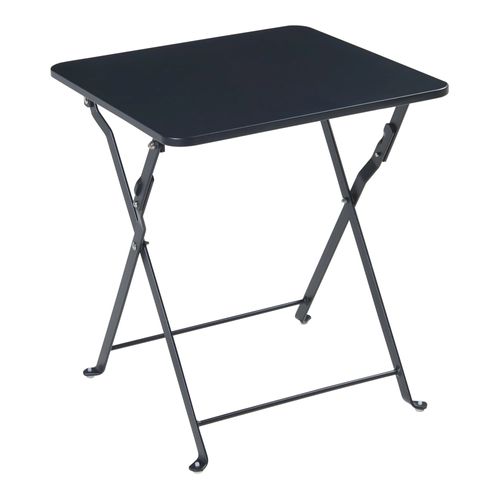 Table Camping Jardin Pliante 45 X 40 X 40 Cm Acier Noir Helloshop26 03_0011092