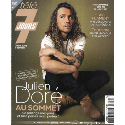 Tele 7 Jours N°3415 08/11/2025 Julien Doré Au Sommet/ Flavie Flament/ Amanda Lear/ Camille Combal/ Hiver Magique En Laponie