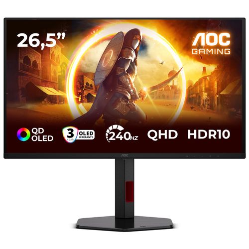 Ecran PC AOC G4 Q27G4ZDR 26.5" 2560 x 1440 Quad HD QD-OLED Noir et Rouge