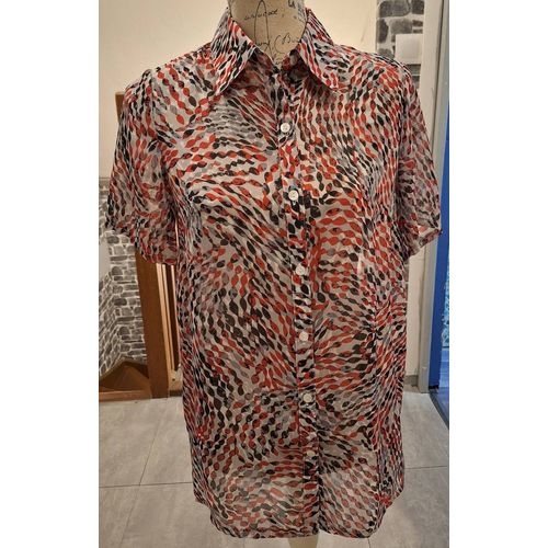 Chemise Transparente Rouge, Noire Et Blanche Esprit Vintage