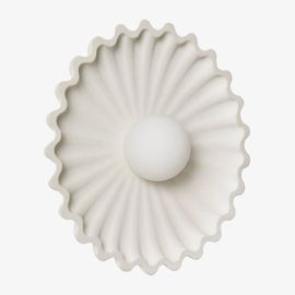 Applique Mural En Béton Avec Boule En Cristal Sery Beige Crème