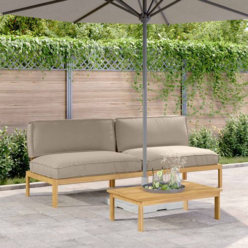 vidaXL Ensemble de Canapés Taupe 240 x 80 x 69 cm Bois d'Acacia Massif