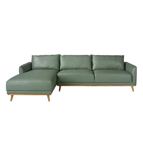 Ángel Cerdá - Canapé Chaise Longue Gauche - Canapé 5 Places Chaise Longue - Canapé Modulaire - Canapés Modernes - Élégance et Fonctionnalité - Fabriqué en Cuir - Couleur Vert - 295 x 160 x 90 cm