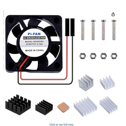 Ventilateur Geeekpi pour Raspberry Pi 30x30x7mm DC 5V sans balais avec dissipateur thermique pour Raspberry Pi 3/2 Modèle B, Raspberry Pi 4 Modèle...