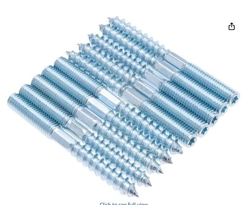 Doja Barcelona | Boulons de suspension | 25 vis, M10 x 80, acier zingué | Vis à double filetage | Fixation par vis pour vis à bois, pieds de meubles, etc.