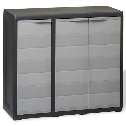 Prolenta Premium - Armoire De Rangement De Jardin Avec 2 Étagères Noir Et Gris