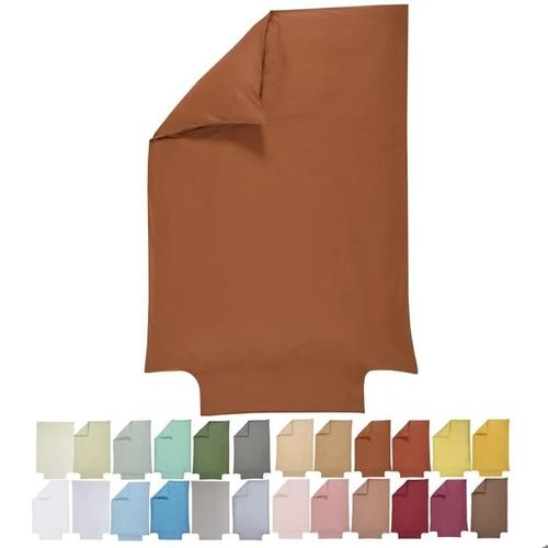 P'tit Basile - Housse De Couette Bébé 100% Coton Bio 57 Fils Certifié - 100x140 Cm - Coloris Rouille