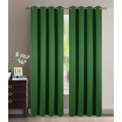 Rideaux Occultants - Homerokk - 140 X 260 Cm - Vert Foncé - 100% Polyester - 8 ?illets